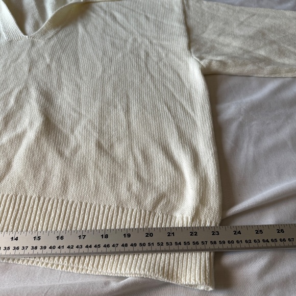 Old Navy Womens Collared V-Neck Casual Long Sleeve Sweater White Size XL Office - Picture 10 of 11